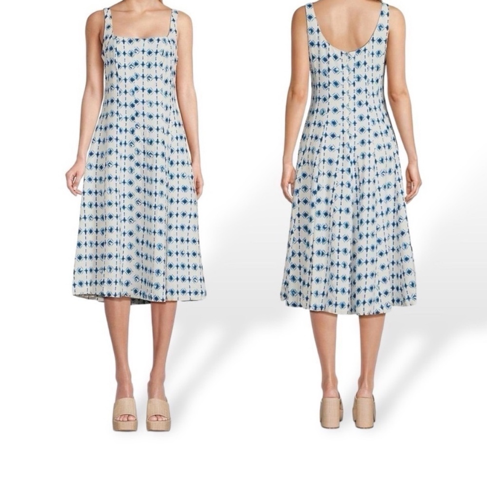 Christian Lacroix Blue and White Midi Dress